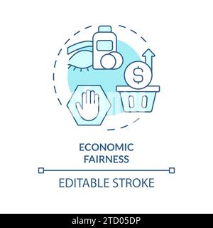 Concetto di icona di equità economica blu semplice e sottile Illustrazione Vettoriale