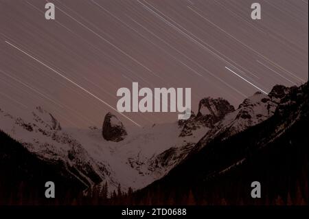 Star Tracks e Bugaboo Spires. Foto Stock