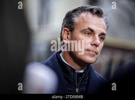 L'AIA - Mark Harbers, ministro uscente delle infrastrutture e della gestione delle risorse idriche, parla alla stampa al Binnenhof prima della riunione settimanale del gabinetto. ANP SEM VAN DER WAL netherlands Out - belgium Out credito: ANP/Alamy Live News Foto Stock