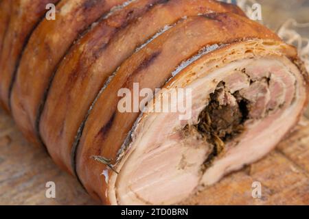 Italia, Lazio, Roast Suckling Pig chiamato Porchetta di Ariccia Foto Stock