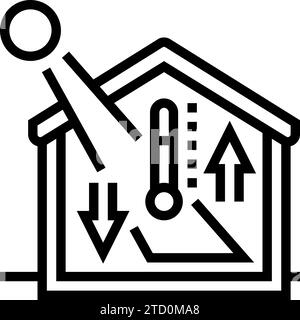 icona della linea di energia della massa termica illustrazione vettoriale Illustrazione Vettoriale