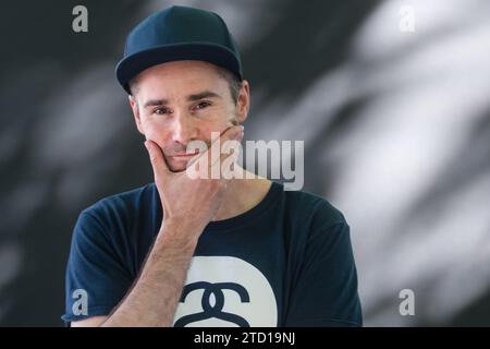 Musicista Dave gancio assiste un photocall durante l'Edinburgh International Book Festival il 12 agosto 2017 a Edimburgo, Scozia. Foto Stock