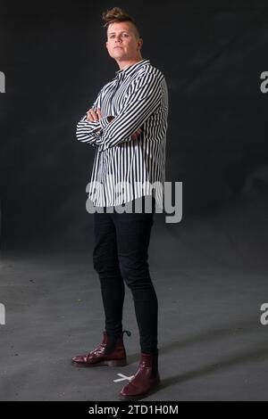 Poet Luke Wright attends a photocall during the Edinburgh International Book Festival on August 12, 2017 in Edinburgh, Scotland. Stock Photo