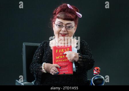 Writer and disability rights activist Penny Pepper attends a photocall during the Edinburgh International Book Festival on August 12, 2017 in Edinburg Stock Photo
