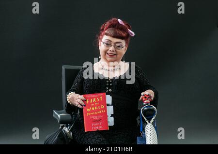 Writer and disability rights activist Penny Pepper attends a photocall during the Edinburgh International Book Festival on August 12, 2017 in Edinburg Stock Photo