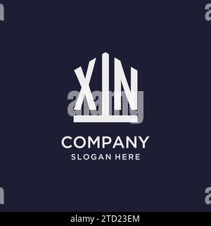 Logo monogramma iniziale XN con idee di design in stile pentagono Illustrazione Vettoriale