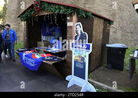 Durante Atreju 2023 - Orgoglio Italiano - giorno 2, la celebrazione dei Fratelli d'Italia, 15 dicembre 2023, Castel Sant'Angelo, Roma, Italia. Foto Stock