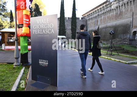 Durante Atreju 2023 - Orgoglio Italiano - giorno 2, la celebrazione dei Fratelli dâ&#x80;&#x99;Italia, 15 dicembre 2023, Castel Sant'Angelo, Roma, Italia. Foto Stock