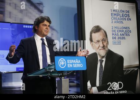 Madrid, 11/30/2015. Presentazione di Jorge Moragas della campagna elettorale del PP per le prossime elezioni generali. Foto: Jaime García ARCHDC. Crediti: Album / Archivo ABC / Jaime García Foto Stock