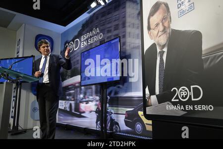 Madrid, 11/30/2015. Presentazione di Jorge Moragas della campagna elettorale del PP per le prossime elezioni generali. Foto: Jaime García ARCHDC. Crediti: Album / Archivo ABC / Jaime García Foto Stock