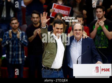 Madrid, 12/03/2015. Pedro Sánchez all'inizio della campagna elettorale del PSOE. Foto: Oscar del Pozo Archdc. Crediti: Album / Archivo ABC / Oscar del Pozo Foto Stock