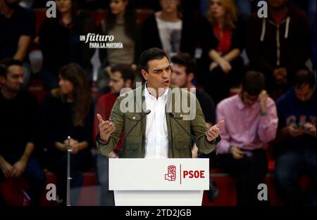 Madrid, 12/03/2015. Pedro Sánchez all'inizio della campagna elettorale del PSOE. Foto: Oscar del Pozo Archdc. Crediti: Album / Archivo ABC / Oscar del Pozo Foto Stock