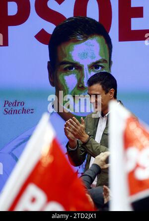 Madrid, 12/03/2015. Pedro Sánchez all'inizio della campagna elettorale del PSOE. Foto: Oscar del Pozo Archdc. Crediti: Album / Archivo ABC / Oscar del Pozo Foto Stock