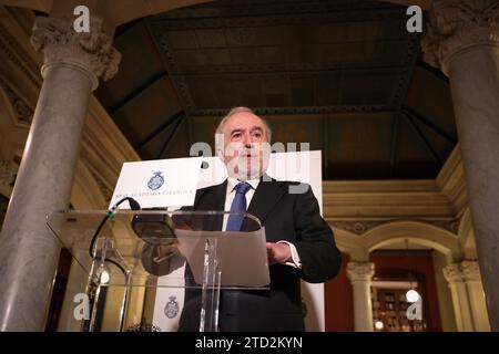 Madrid, 03/09/2023. Santiago Muñoz Machado alla conferenza stampa sull'accento in "solo" alla Royal Spanish Academy (RAE). Foto: Tania Sieira. ARCHDC. Crediti: Album / Archivo ABC / Tania Sieira Foto Stock