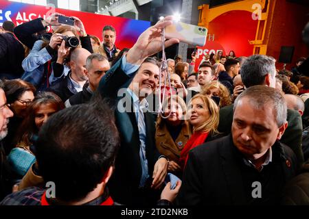 Madrid, 02/04/2023. Evento PSOE che presenta la candidatura di Reyes Maroto a sindaco di Madrid. Con Pedro Sánchez, Juan Lobato, ministri del governo e figure importanti del socialismo di Madrid. Foto: Guillermo Navarro. ARCHDC. Crediti: Album / Archivo ABC / Guillermo Navarro Foto Stock