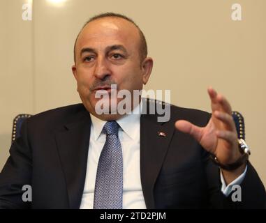 Madrid, 02/09/2017. Intervista al ministro degli Esteri turco Mevlut Cavusoglu. Foto: Ernesto Agudo ARCHDC. Crediti: Album / Archivo ABC / Ernesto Agudo Foto Stock