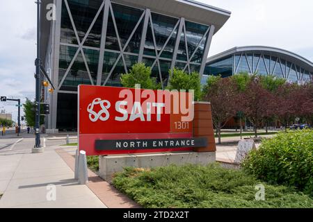 SAIT - ingresso nord del Southern Alberta Institute of Technology a Calgary, Alberta, Canada Foto Stock