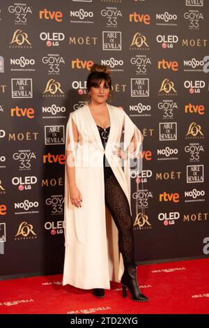 Siviglia, 02/02/2019. Gala della 33a edizione dei Goya Awards, al Fibes. Nell'immagine, Rozalén sul tappeto rosso. Foto: Vanessa Gómez ARCHSEV. Crediti: Album / Archivo ABC / Vanessa Gómez Foto Stock