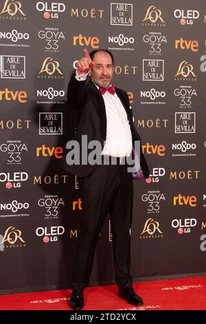 Siviglia, 02/02/2019. Gala della 33a edizione dei Goya Awards, al Fibes. Nell'immagine, Karra Elejalde sul tappeto rosso. Foto: Vanessa Gómez ARCHSEV. Crediti: Album / Archivo ABC / Vanessa Gómez Foto Stock