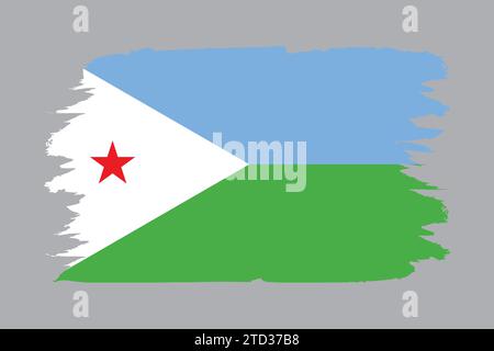 La bandiera della Repubblica di Gibuti come illustrazione vettoriale Illustrazione Vettoriale