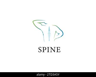 icona del logo della colonna vertebrale design isolato dal vettore Illustrazione Vettoriale