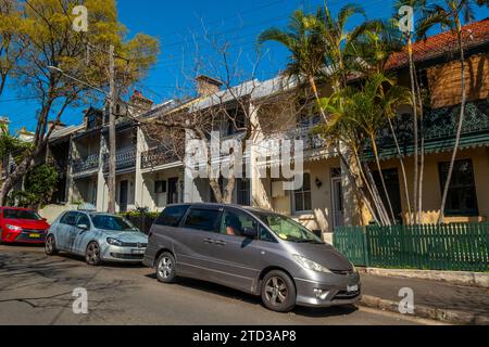 Case a schiera vittoriane a Glebe, Sydney, NSW, Australia. Foto Stock