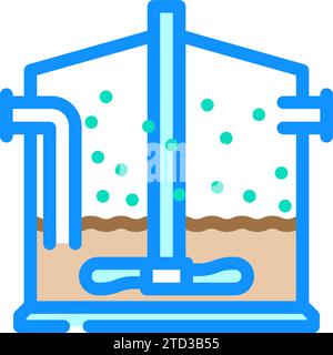 icona a colori energia biomassa digestione anaerobica illustrazione vettore Illustrazione Vettoriale