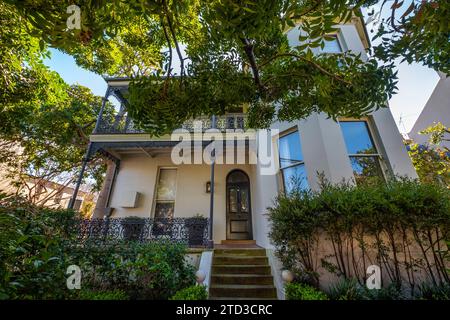 Case a schiera vittoriane a Glebe, Sydney, NSW, Australia. Foto Stock