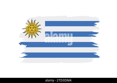 La bandiera della Repubblica dell'Uruguay come illustrazione vettoriale Illustrazione Vettoriale