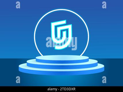 Logo blu GJ lettera. Logo Vector per le aziende. Illustrazione Vettoriale