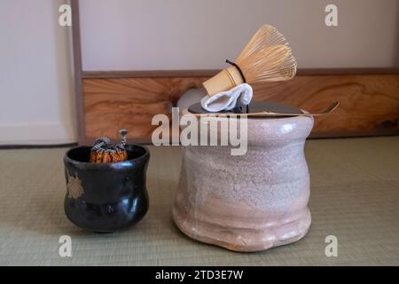 Tradizionale cerimonia del tè giapponese. Foto Stock