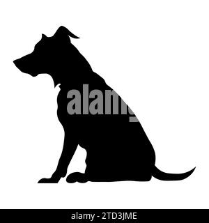 Icona cane nera su sfondo bianco Illustrazione Vettoriale