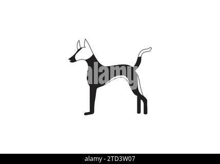 Basenji Dog, icona di stile minimalista Illustrazione Vettoriale