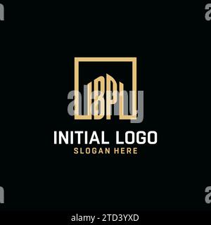 Logo monogramma iniziale BP con ispirazione dal design a forma quadrata Illustrazione Vettoriale