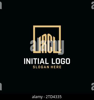 Logo monogramma iniziale RC con ispirazione dal design a forma quadrata Illustrazione Vettoriale