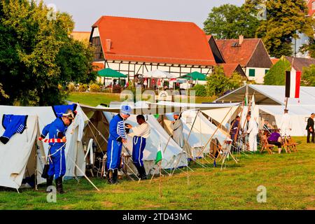 Bivacco ussaro a Hoefgen, vicino a Grimma Foto Stock