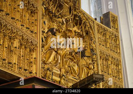 Hauptaltar von Michael von Augsburg, Marienkirche, Danzica, Woiwodschaft Pommern, Polen Foto Stock