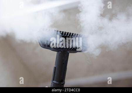 Vaporiera per pulire la casa, vapore sotto pressione Foto Stock