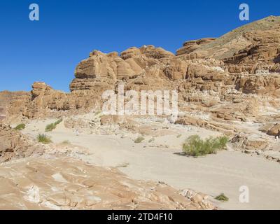 Paesaggio roccioso a White Canyon, nel Sinai meridionale, in Egitto Foto Stock