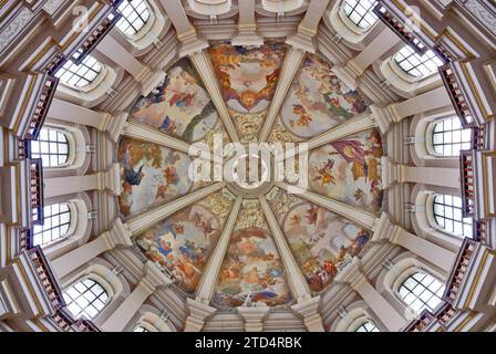 Affreschi nella basilica sul Monte Santo, villaggio di Głogówko, vicino a Gostyń, Wielkopolskie, Polonia, modellato su Maria della salute a Venezia Foto Stock