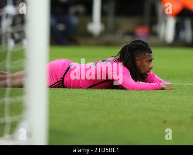 Newcastle upon Tyne, Regno Unito. 16 dicembre 2023. Alex Iwobi del Fulham durante la partita di Premier League a St. James' Park, Newcastle upon Tyne. Il credito fotografico dovrebbe leggere: Nigel Roddis/Sportimage Credit: Sportimage Ltd/Alamy Live News Foto Stock