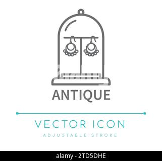 Icona della linea Vector di gioielli antichi Illustrazione Vettoriale
