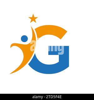 Logo Letter G Bio, simbolo sanitario, logotipo sano, segno di cura Illustrazione Vettoriale