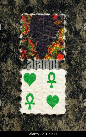 Hearts & Ankh's / Sud Africa [1990's] ACIDO BLOTTER - LSD [acido lisergico dietilammide] Foto Stock