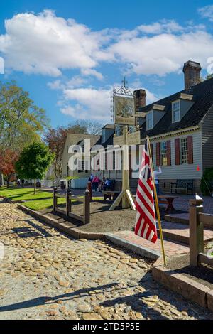 Kings Arms Tavern su Duke of Gloucester Street, Colonial Williamsburg, Virginia Foto Stock