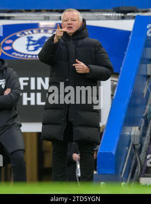 Chelsea, Regno Unito. 16 dicembre 2023. Chelsea contro Sheffield United - Premier League - Stamford Bridge. Il manager dello Sheffield United Chris Wilder durante la partita di Premier League contro il Chelsea. Credito immagine: Mark Pain/Alamy Live News Foto Stock