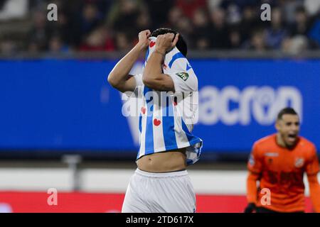 HEERENVEEN - Thom Haye del SC Heerenveen durante la partita olandese tra lo sc Heerenveen e il FC Volendam all'Abe Lenstra Stadium il 16 dicembre 2023 a Heerenveen, Paesi Bassi. ANP COR LASKER Foto Stock