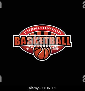 Modello di logo da basket Championship Vector Illustrazione Vettoriale