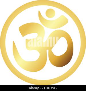 Segno induista | simbolo indù | simbolo spirituale | simbolo om | icona Om, segno Om, segno religioni induismo Illustrazione Vettoriale