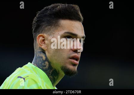 Ederson #31 di Manchester City durante la partita di Premier League Manchester City vs Crystal Palace all'Etihad Stadium, Manchester, Regno Unito, il 16 dicembre 2023 (foto di Conor Molloy/News Images) a Manchester, Regno Unito il 12/16/2023. (Foto di Conor Molloy/News Images/Sipa USA) Foto Stock